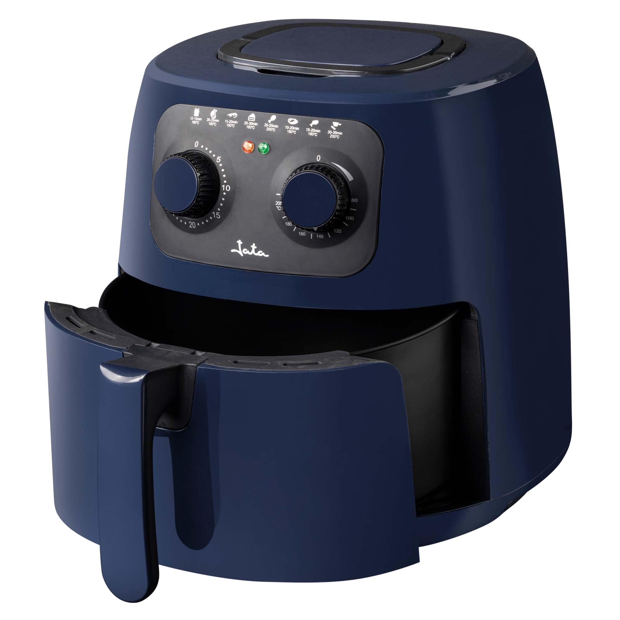 Jata JEFR1224 Freidora Aire Sin Aceite 4,2 litros, Air fryer Caliente con Temperatura máxima de 200°, Temporizador de 30 min., Cestillo y Rejilla antiadherentes, Fácil limpieza, Cocina sana, 1300 W
