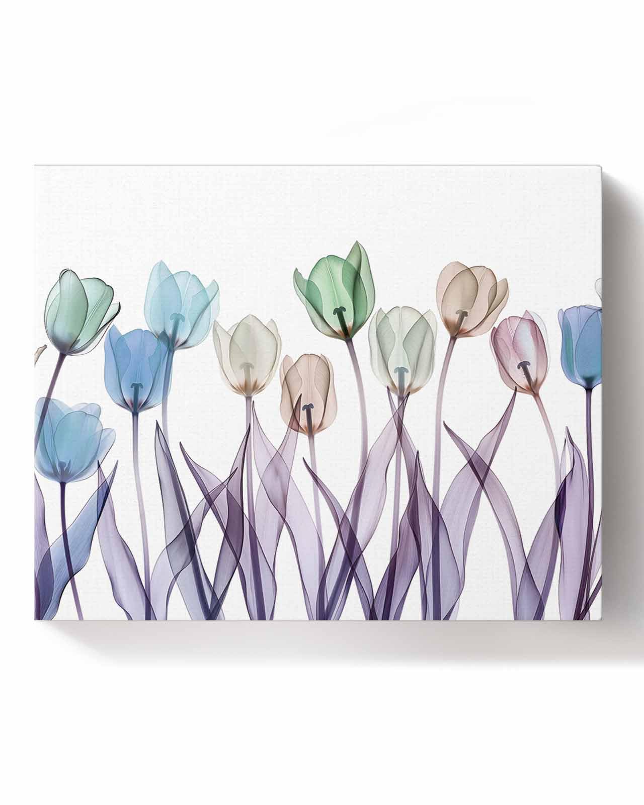 Sunteeny Paint by Number for Adults Beginner Watercolor Tulip Flower Pattern DIY Digital Oil Painting by Numbers Pictures Drawing On Canvas Framed 20"x24"