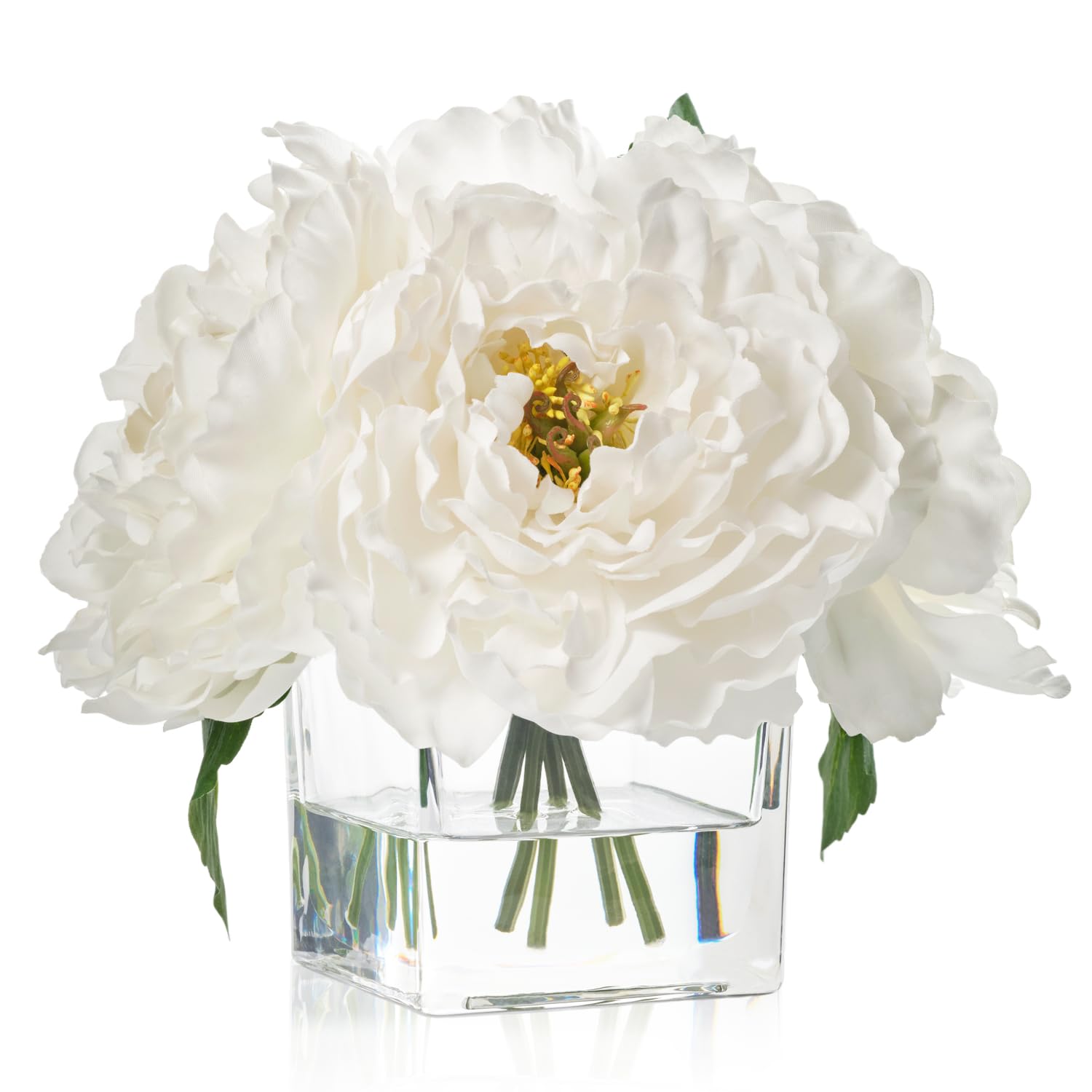 WELLKNOWN Ivory Peony with Fake Water Vase