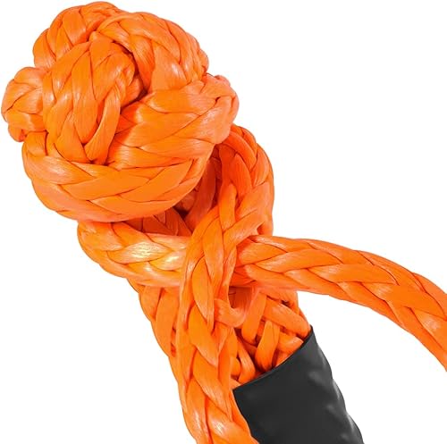 Miniatura 6 de KUBAKA - Grillete de material sintético suave de color naranja de 0.5 x 22 pulgadas para automóvil todoterreno o jeep, resistente, máxima