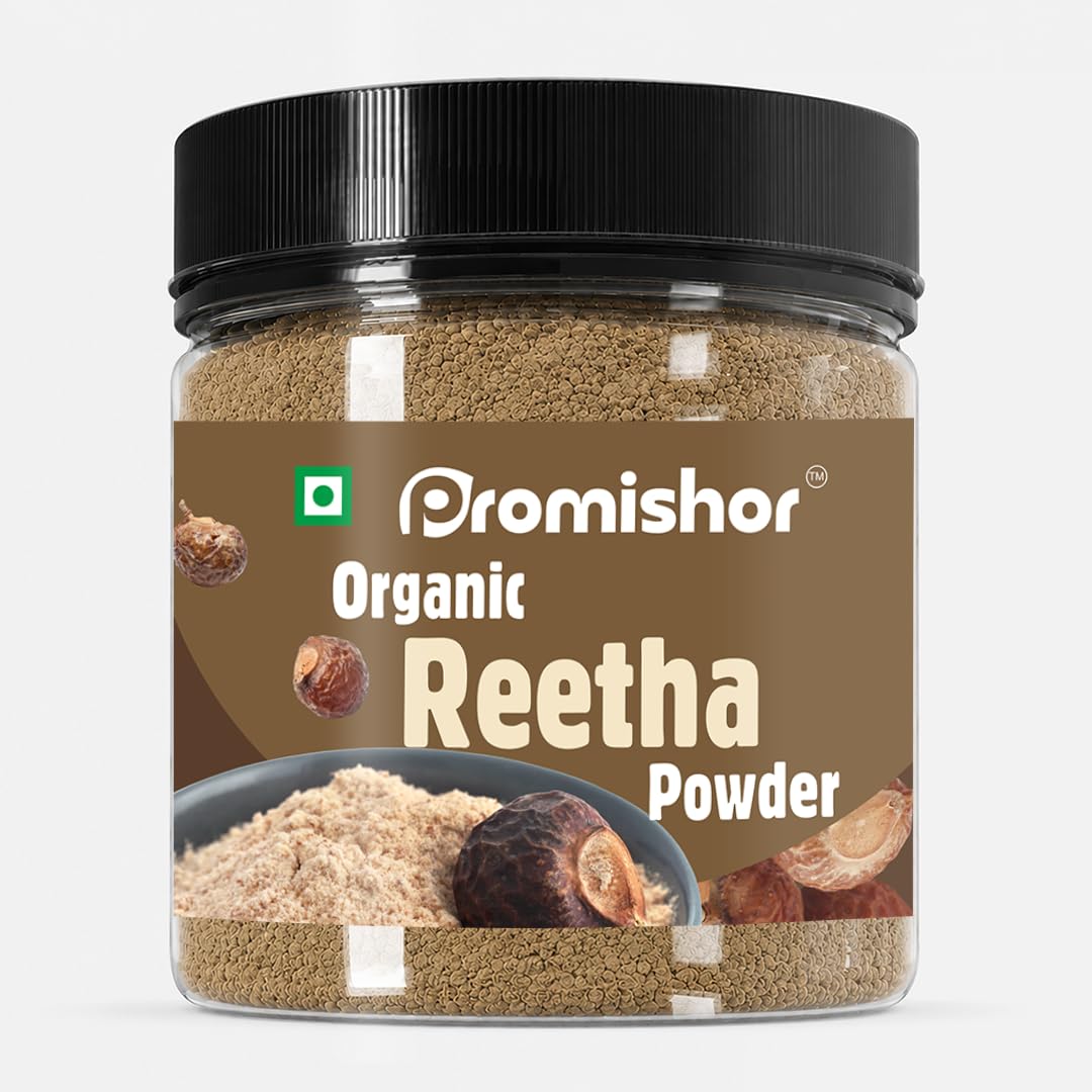 Organic Reetha Powder | Pure Natural Soapnut for Hair & Scalp Care | Herbal Hair Cleanser for Strong, Soft & Shiny Hair | Chemical Free & Vegan, 150g-image-41