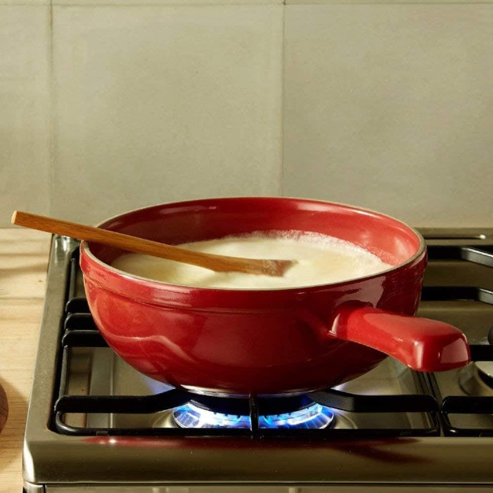 Emile Henry Eh349922 Service à Fondue Céramique Rouge Grand Cru 24 X 24 X 9 cm