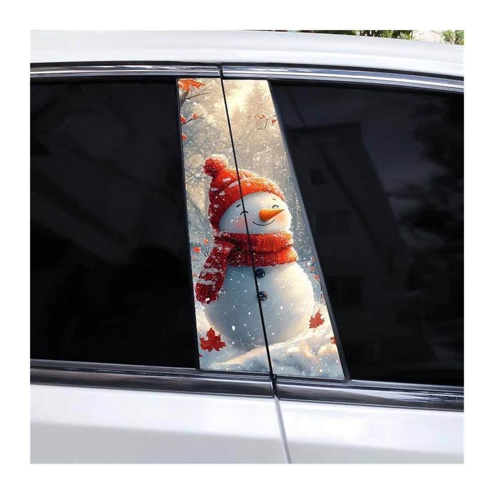 Decorative Items 2pcs Car Center Pillar Sticker Wonderful Winter Auto B-Pillar Waterproof Protective Film