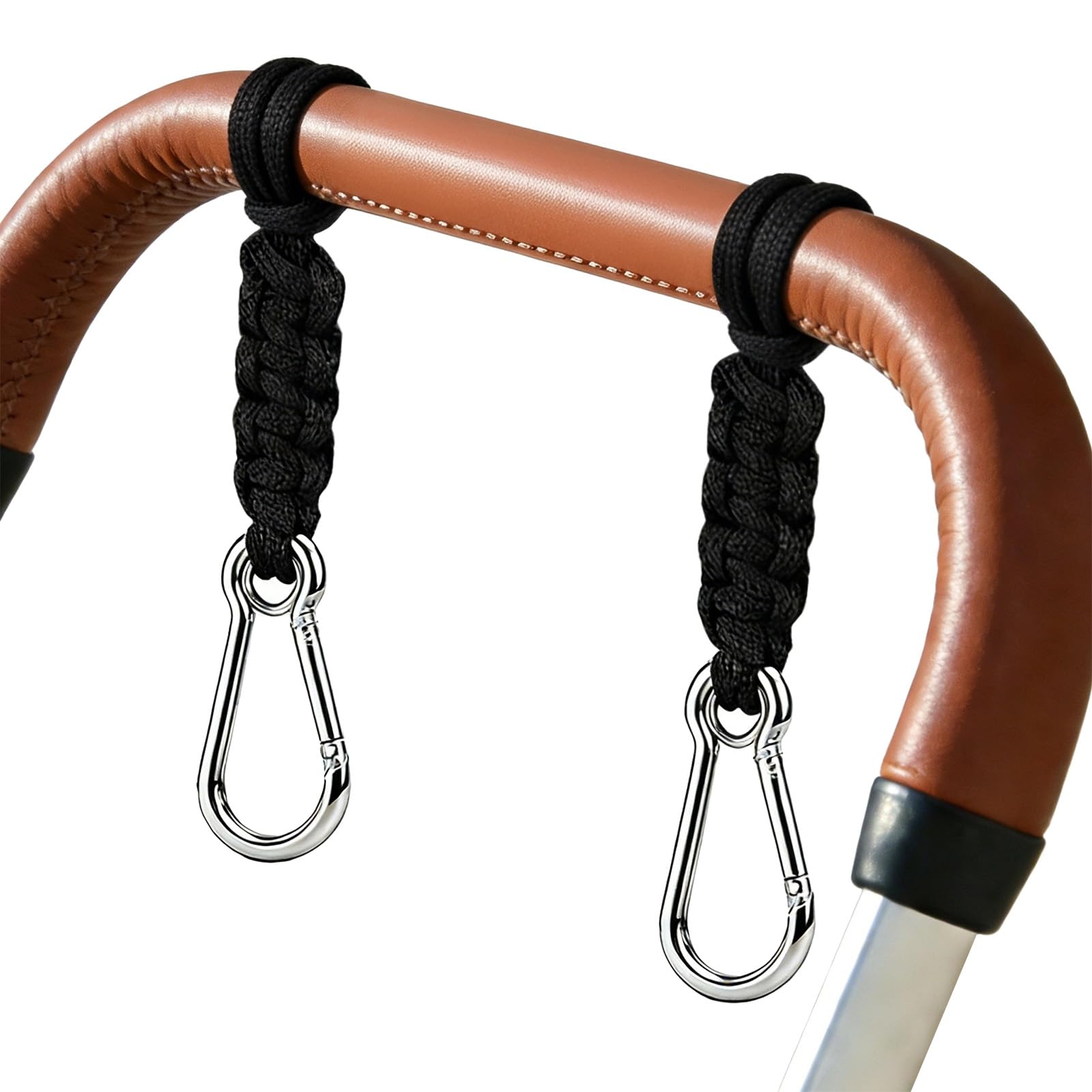 2 Stück Kinderwagen Haken,Kinderwagenhaken,Kinderwagen Taschen Halterung,Stroller Hooks Cord für Taschen,Einkaufswagen (Schwarz)