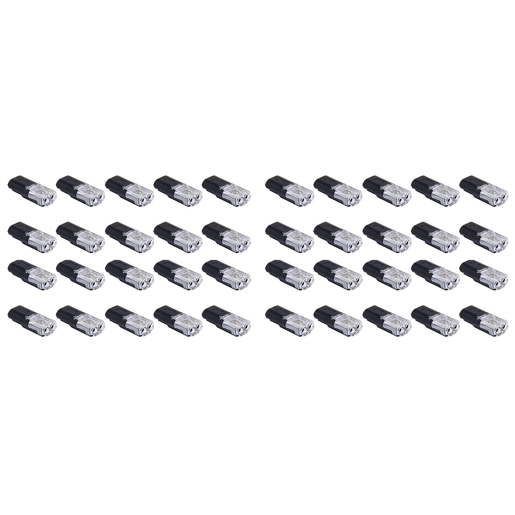 Jnchdghwa As Shown 40Pcs Double-Wire Plug-In Connector With Locking Buckle,Pluggable Connectors 2 Pin 2 Way Universal Compact Wire Terminal