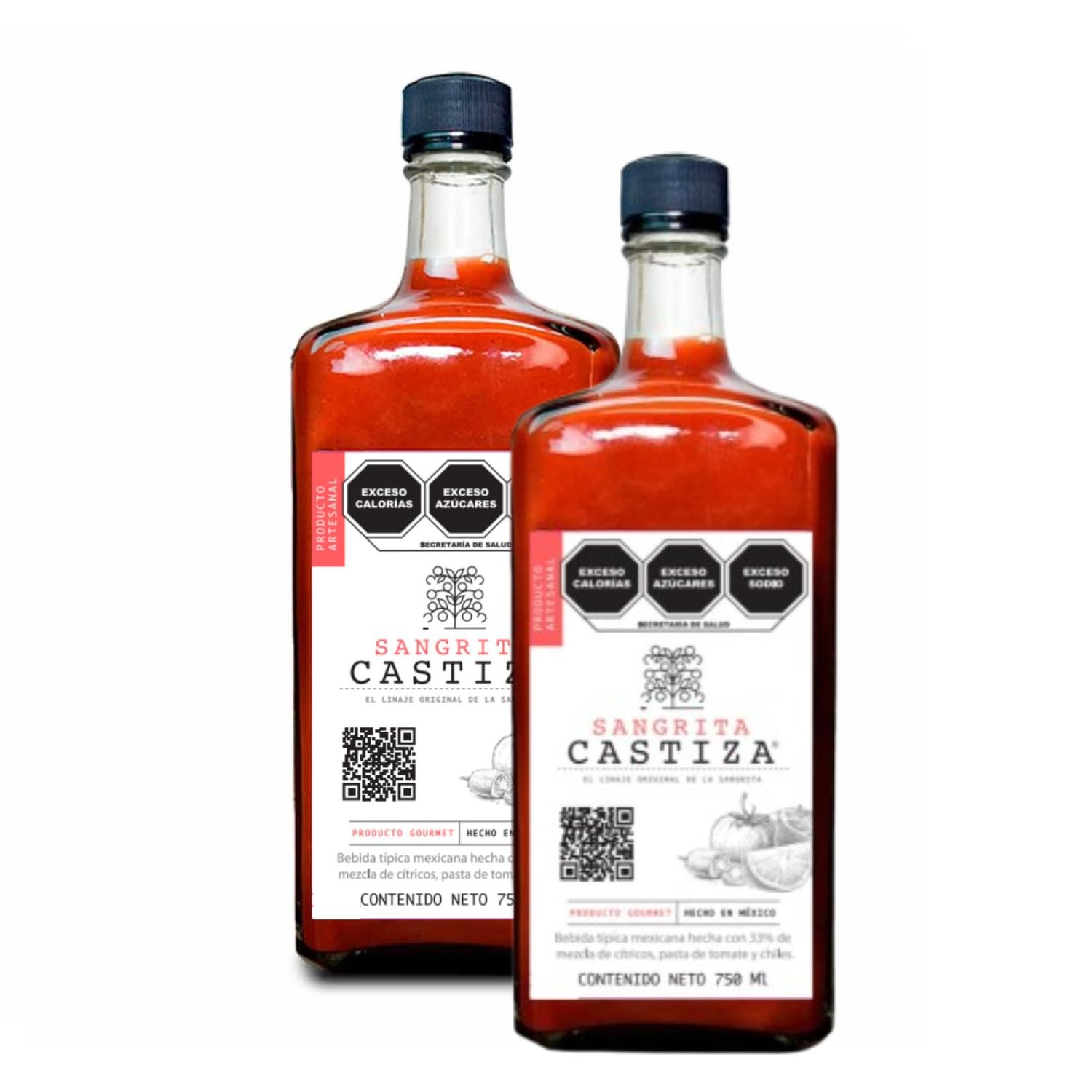 SANGRITA CASTIZA ARTESANAL, GOURMET DUO PACK 750 ML