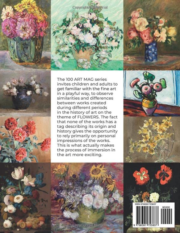 Livre 100 ART MAG FLOWERS en papier mat, l'histoire de l'art ludique pour petits et grands