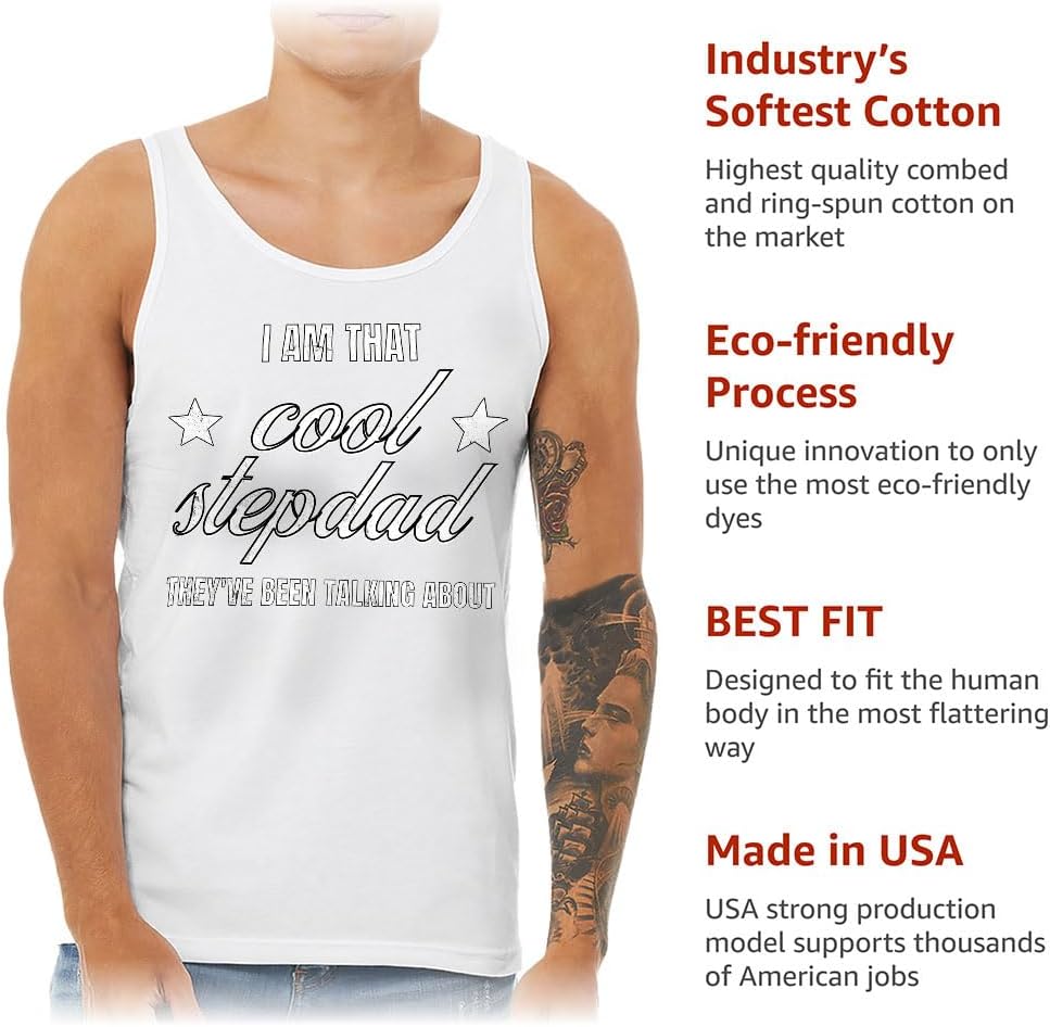 Cool Stepdad Tank - Themed Workout Tank - Word Print Jersey Tank
