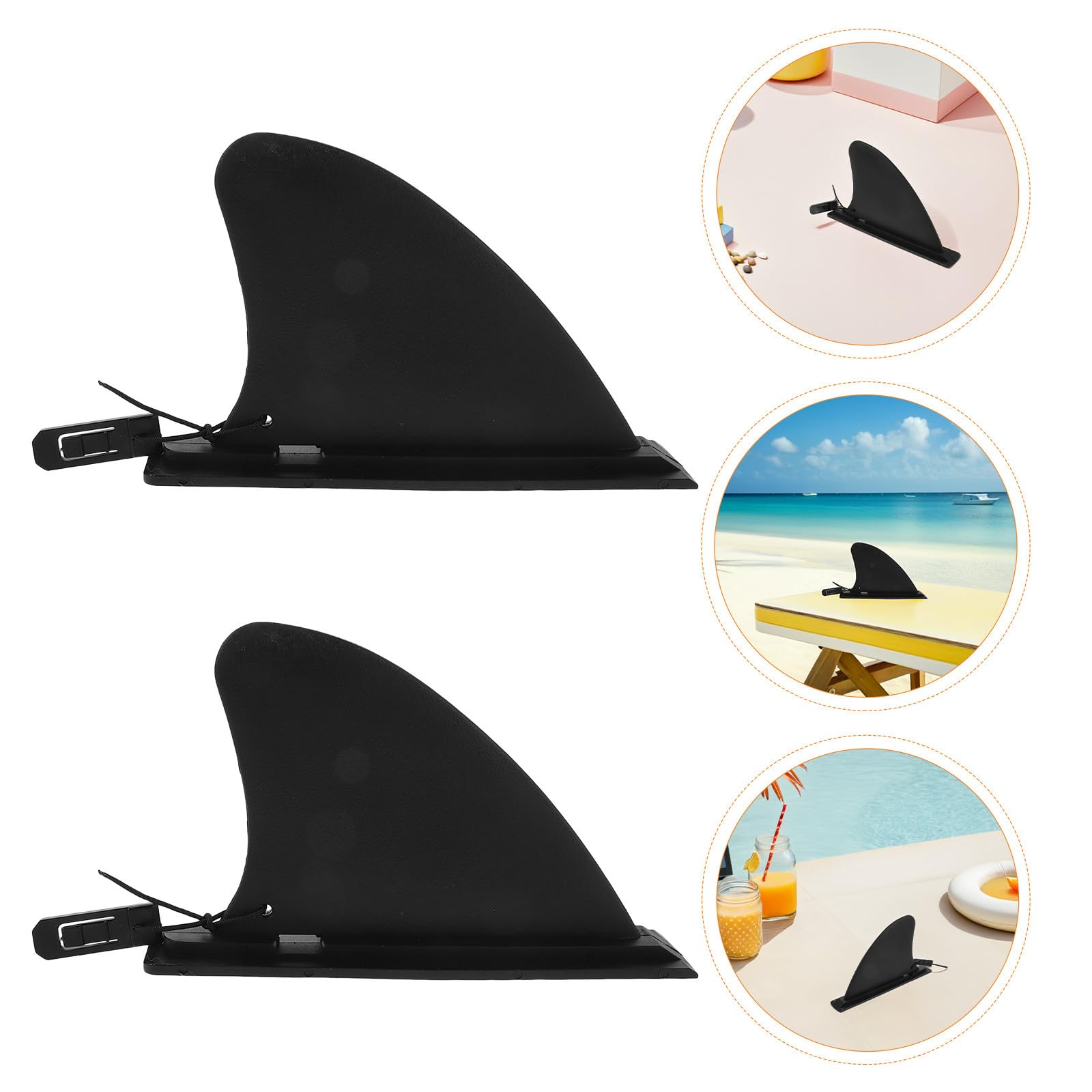 Mikikit Accesorios para Tablas de Paddle Surf y Kayak, Juego de 4 Aletas Desmontables de 4,5 Pulgadas, Diseño Hidrodinámico y Sistema de Fijación Rápida para Aguas Poco Profundas