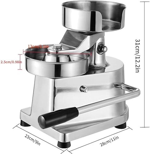 Miniatura 7 de Máquina de prensa comercial para hamburguesas rellenas grandes con 500 papeles de cera para barbacoa, herramienta de prensa de hamburguesas