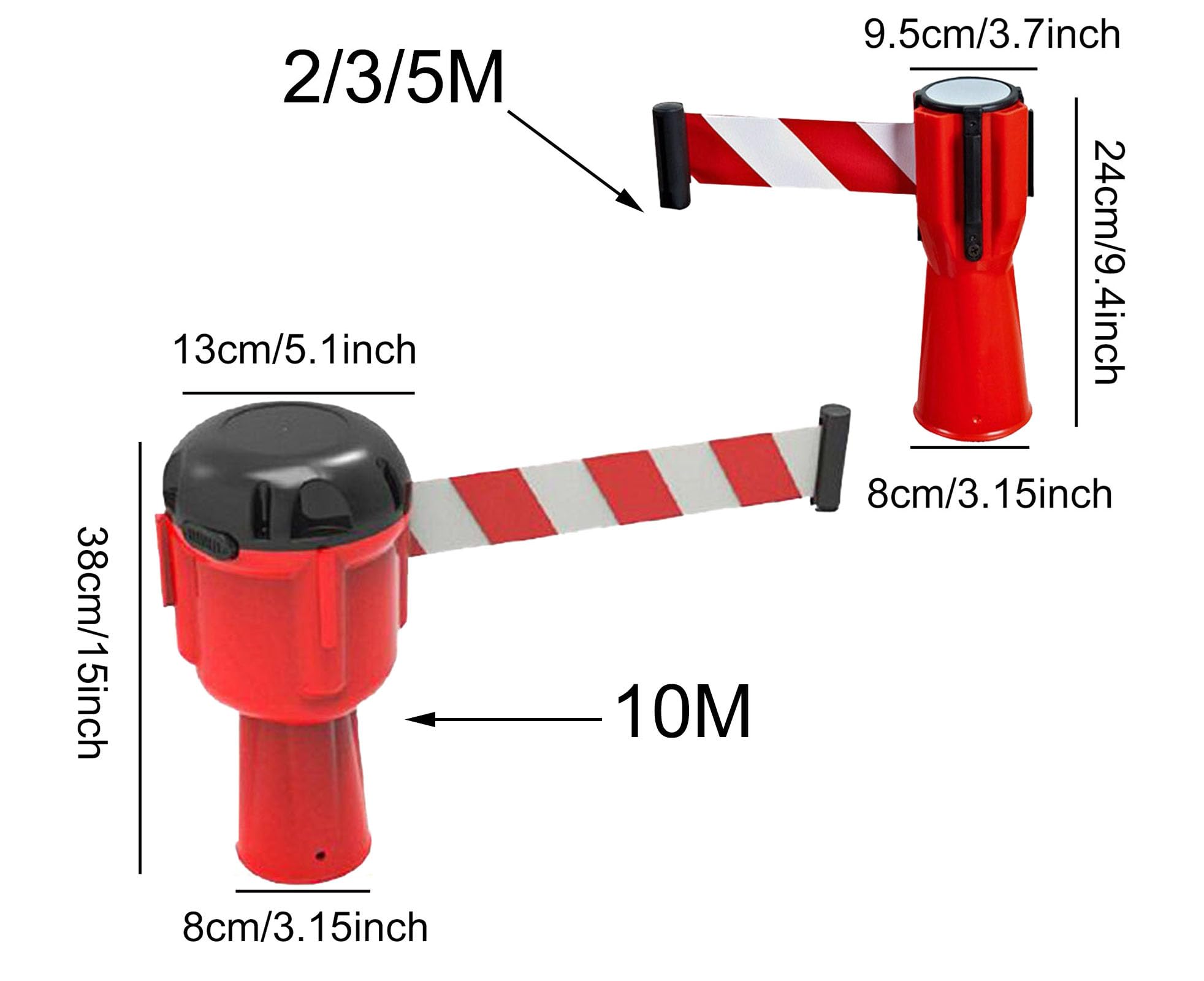 Ruban d'avertissement rétractable for cône de signalisation(10m)