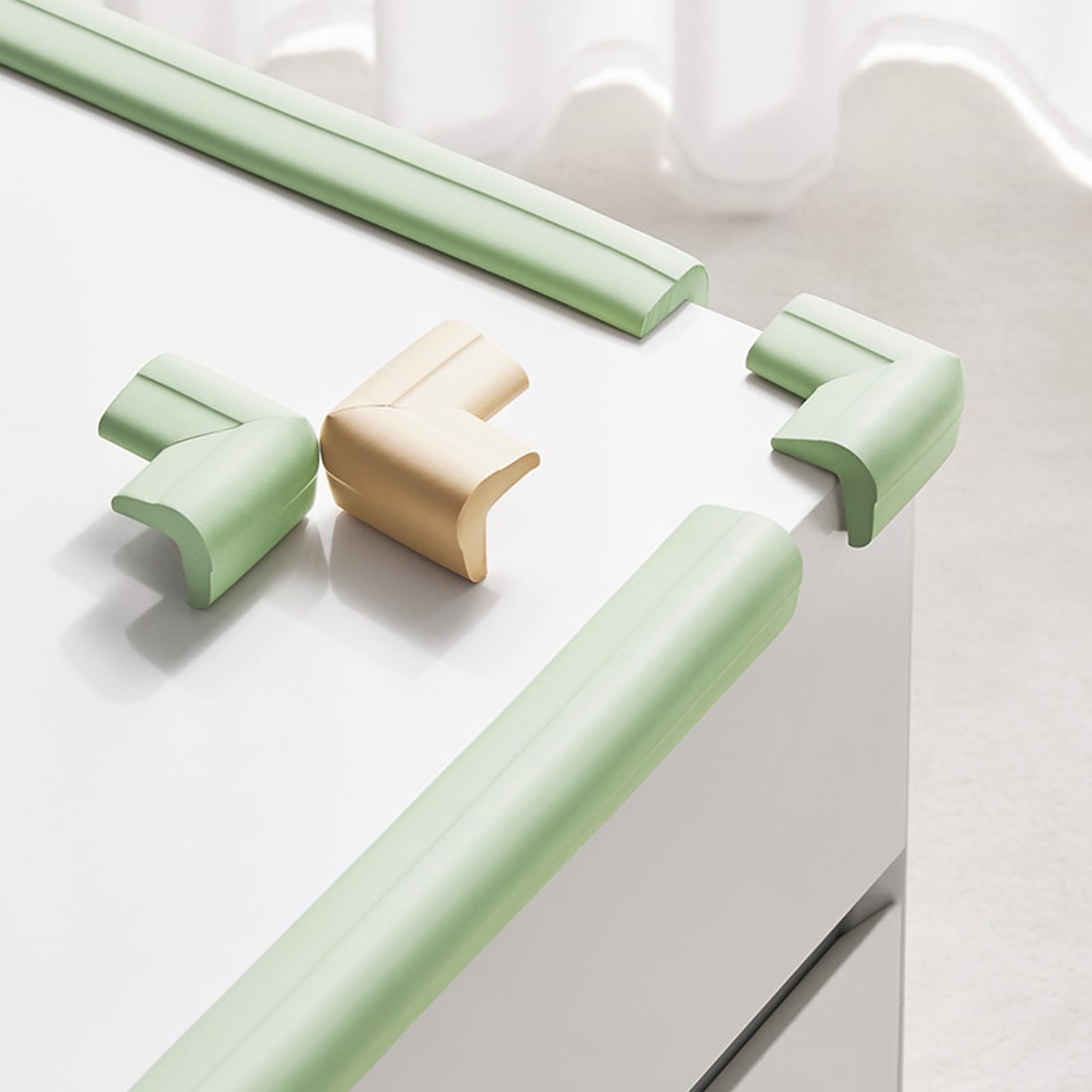 Protezioni for Bordi Mobili in Schiuma Morbida Ad Alta Resistenza, Protezione di Sicurezza for Mobili, for Mobili di Diverse Dimensioni, Adatte for Casa, Cameretta dei Bambini(Green,6M)