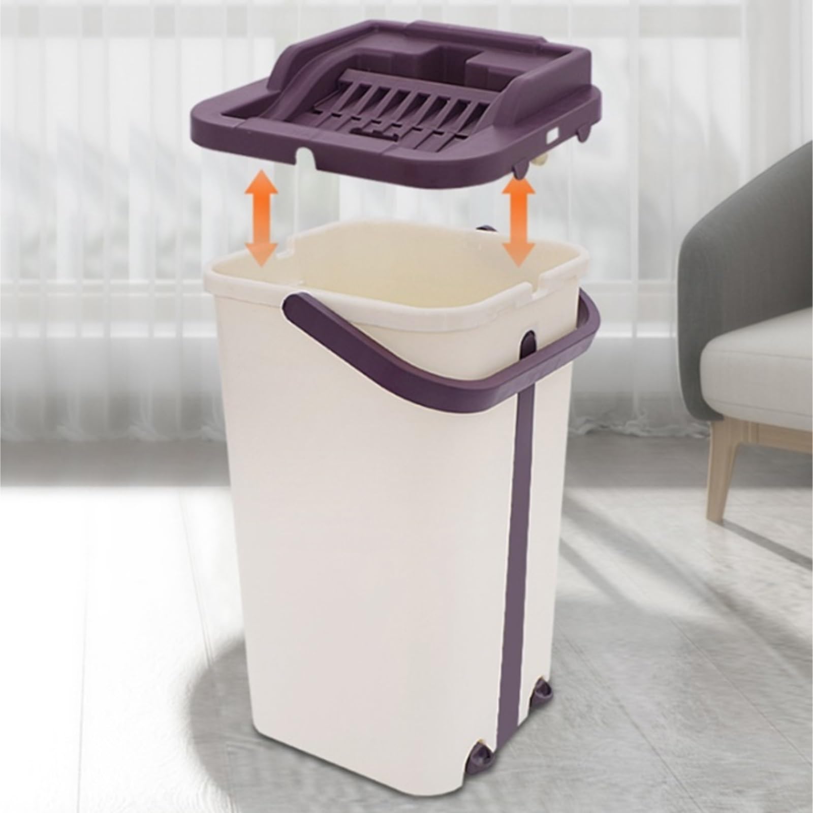 Mopas de Limpieza Suelos Cocina Cubo De Fregona Plana Acero Inoxidable para Secar Trapeador Que No Se Lava A Mano Rotatorio Automático Humidificador Fregonas De Limpiezas