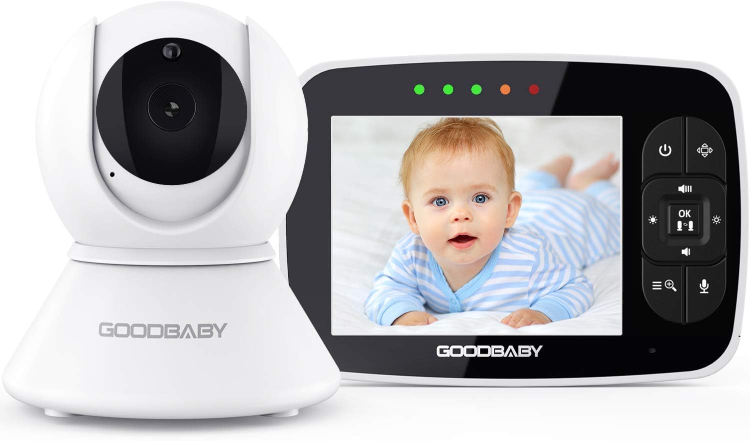 Video Baby Monitor with Remote Camera Pan-Tilt-Zoom|Keep Babies Safe with 3.5” Large Screen, Night Vision, Talk Back, Room Temperature, Lullabies, 960ft Range