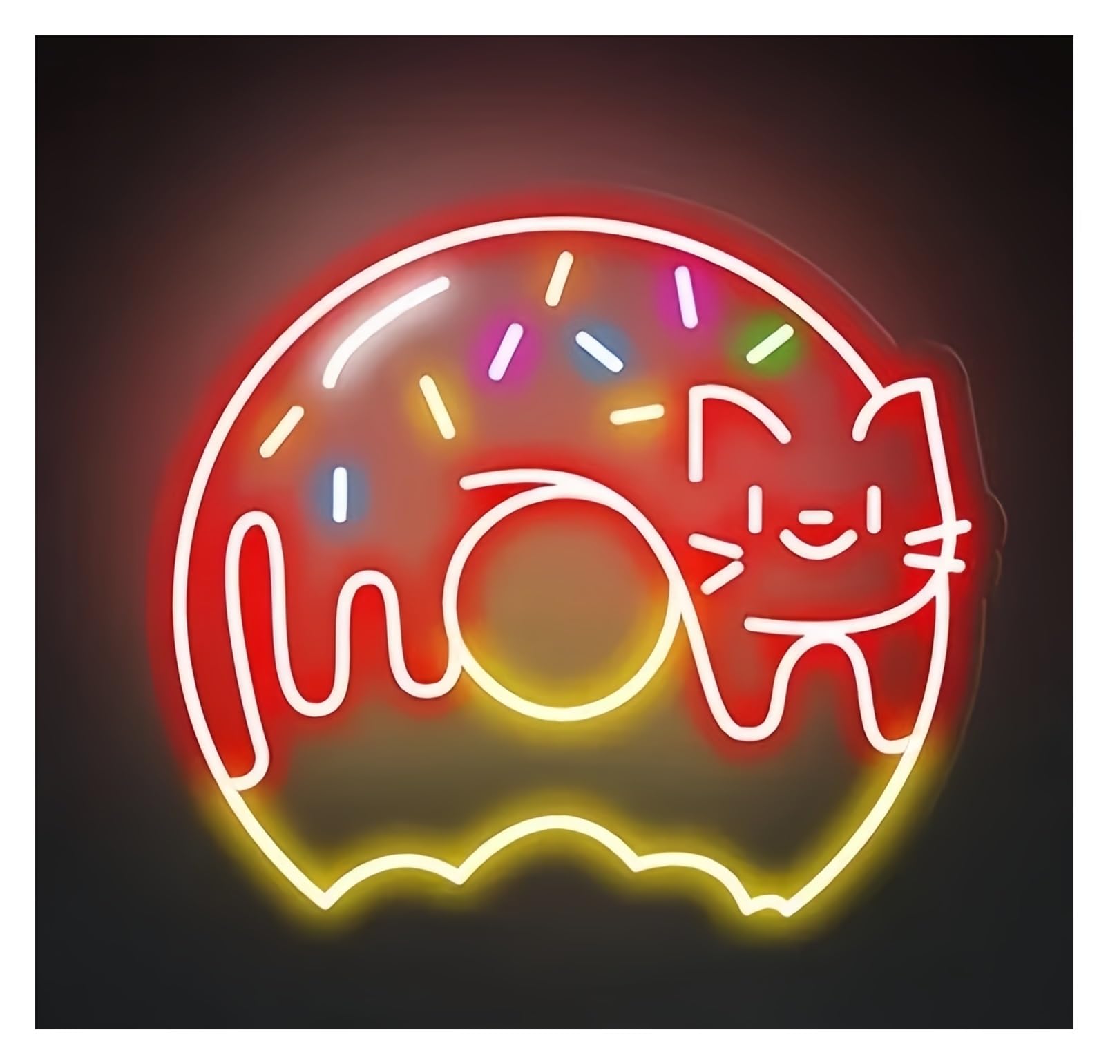 Shouxi G Sign Lamp Sweet Donuts Neon Sign Food Bakery Dessert Kitchen Decor Coffee Shop Restaurant Decoration Welcome Sign(,55Cm)