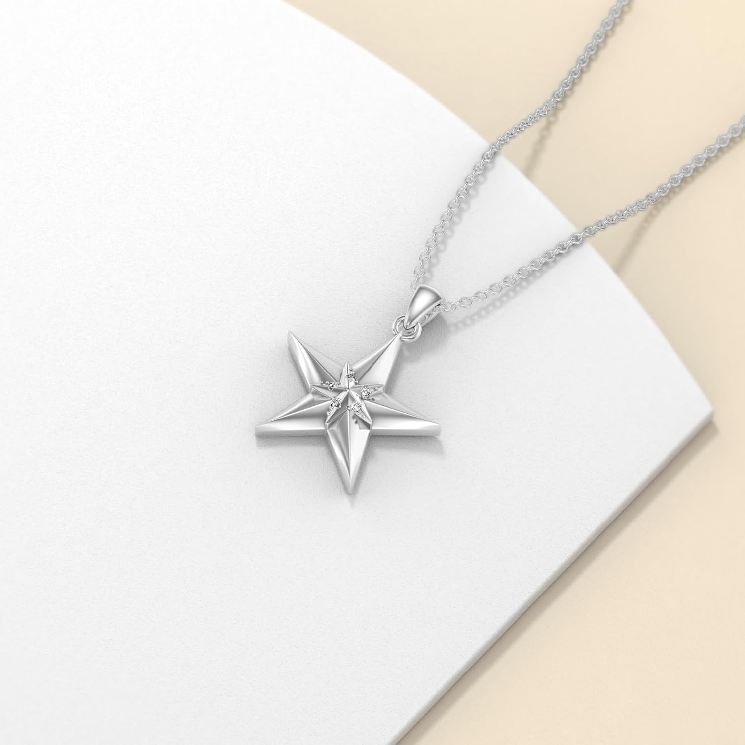 Diamond Star Necklace for Women 925 Sterling Silver Pentagram Necklace With Lab Grown Diamond Gifts for Birthday Christmas Day - Image 3