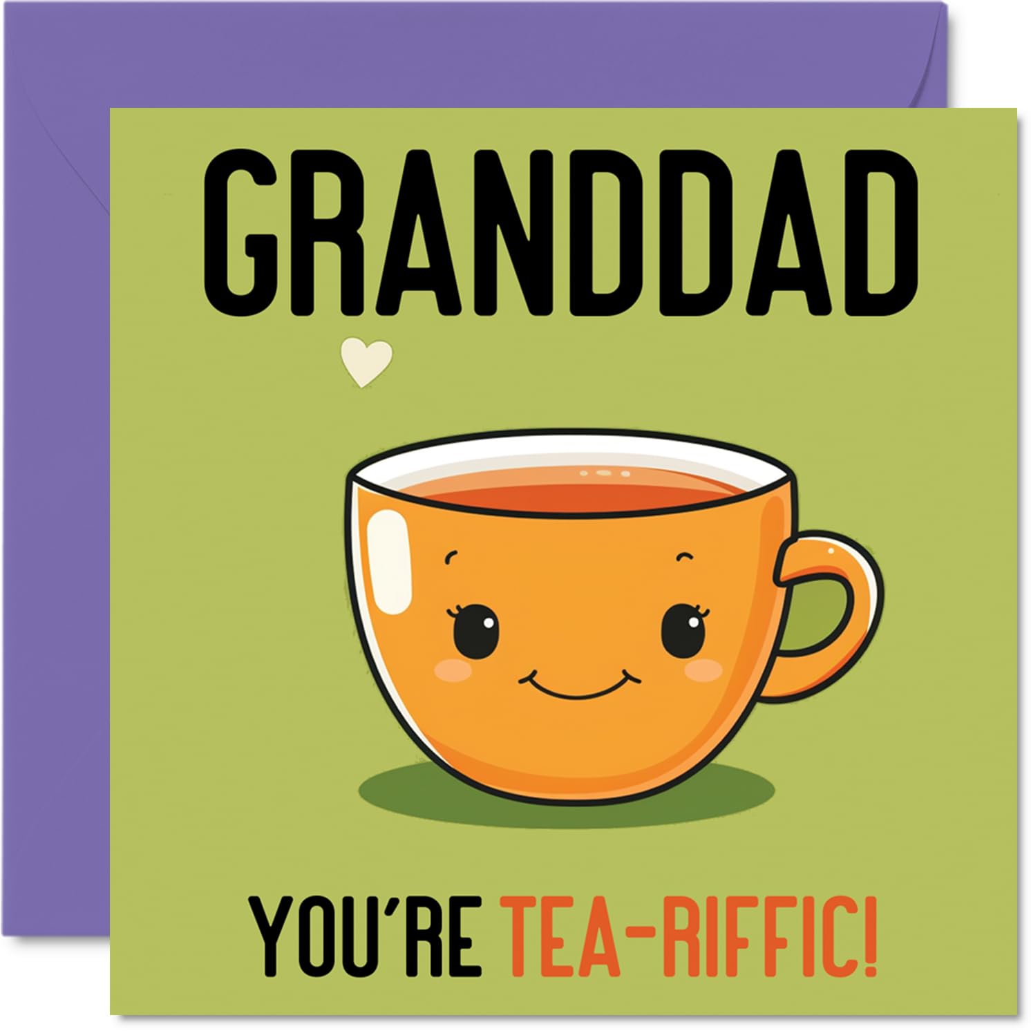 Birthday Cards for Grandad - Tea-riffic - Funny Happy Birthday Card for Grandad from Grandson Granddaughter, 145mm Joke Greeting Cards Men Him