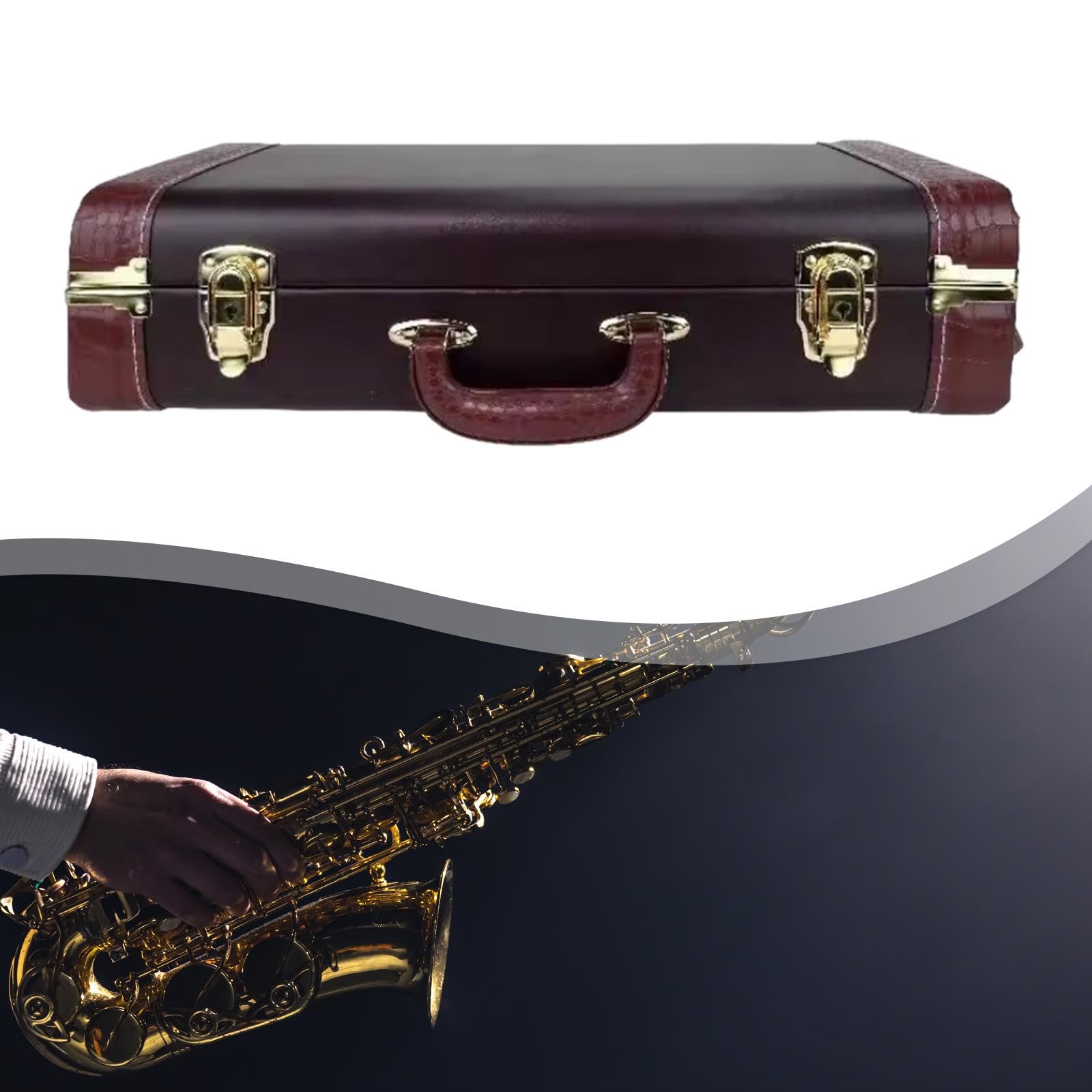 perfeclan Trompetenkoffer, Handtasche, Schutzhülle, tragbar, professionell, Aufbewahrungsbox für Musikinstrumente, ideal für, Bands, Bühnen und mehr, Braun