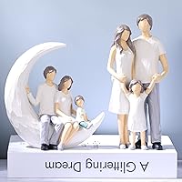 Vista 7 de Figuras de familia de 3, estatua familiar, somos tres, figura esculpida pintada a mano, estatuas de padres e hijas, figuras familiares de momentos