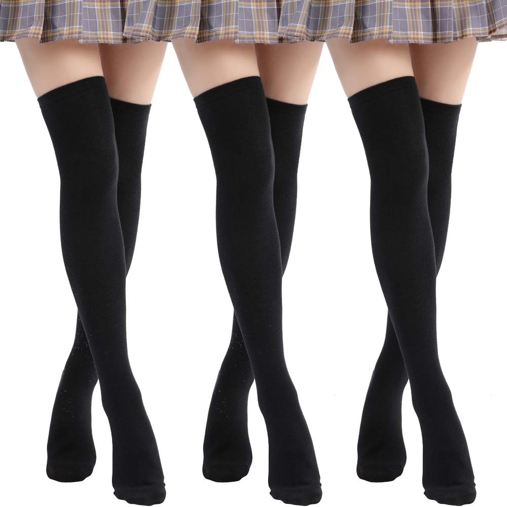 Soudittur Calcetines Hasta la Rodilla para Mujer Invierno Cálido Medias de Algodón Retro Calcetines Largos Overknee Calcetines Altos Deportivos