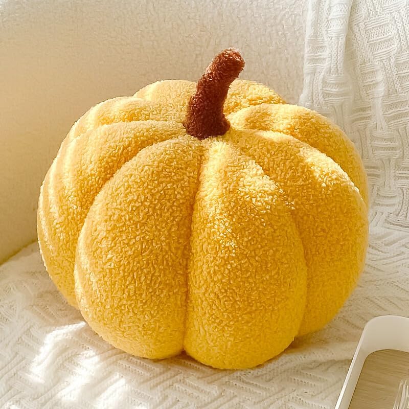 Miniatura 1 de Juguete de peluche esponjoso de calabaza de Halloween, almohada de calabaza, almohada decorativa en forma 3D de Acción de Gracias, suave y linda,