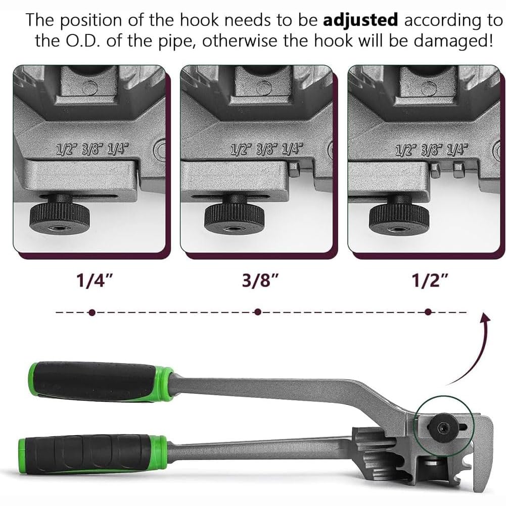 Piegatubi, 1/4", 3/8", 1/2", Piegatubi 3 in 1, Utensile piegatubi Manuale per Tubi in Rame, Ottone, Alluminio e Acciaio Sottile