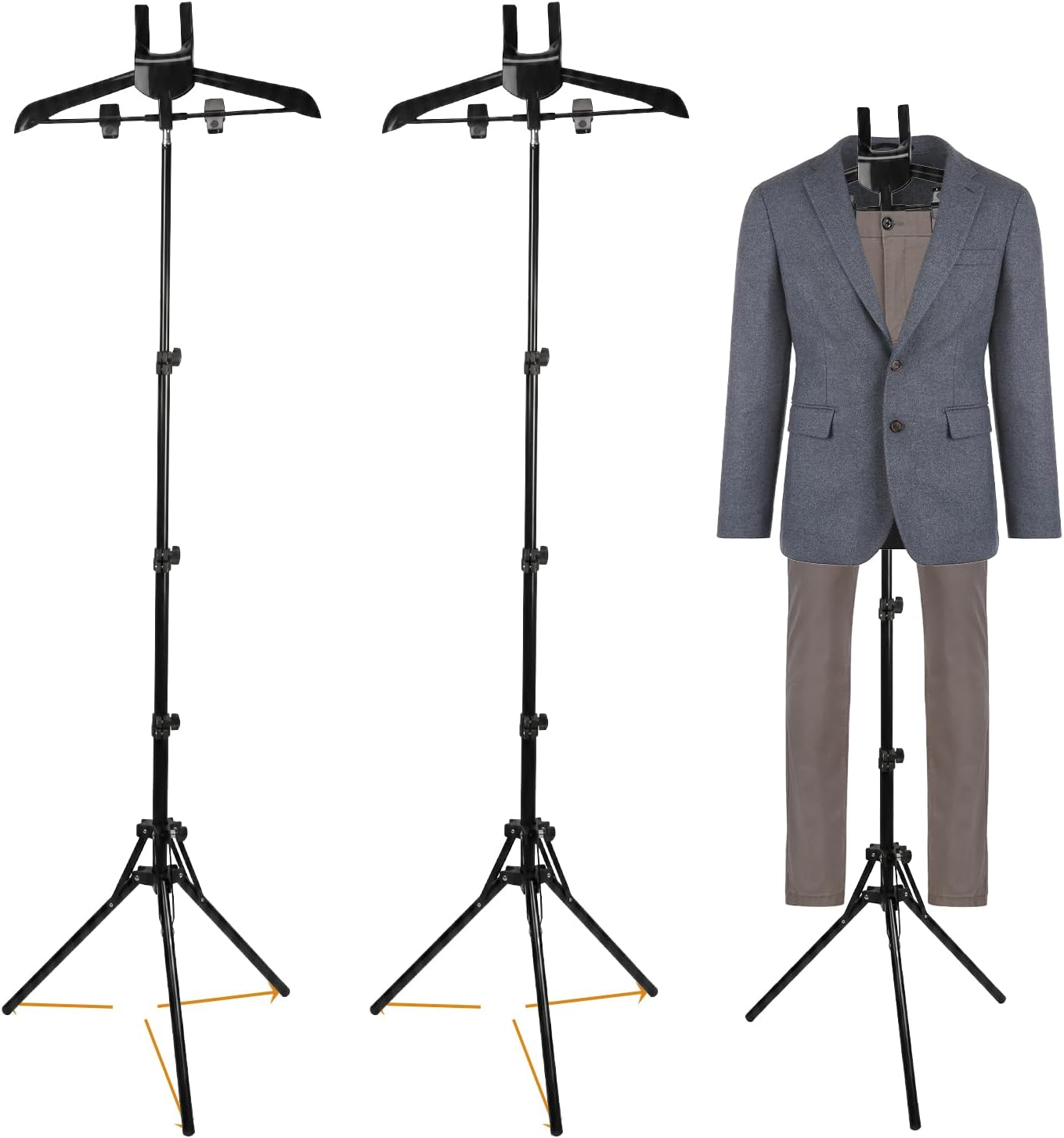 Adjustable Shirt Display Stand 32-64.6 Inch, Foldable Clothing Display Stand Mannequin Torso for Retail Vendors, Multi-Use Steamer Rack Stand for Clothes Garment
