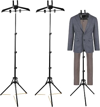 2 Pack Adjustable Shirt Display Stand,86-169.7cm T Shirt Display for Adult, Portable Hanging Clothes Display, Hanger Rack for Retail, Boutique, Vendors, Trade Shows, Store, Events