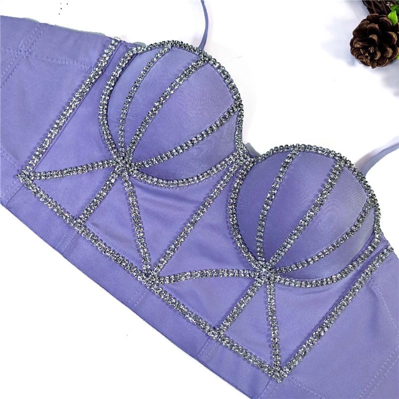 Sexy Bra with Coasters, Chain Decoration, Inner Wear or Outer, Herringbone