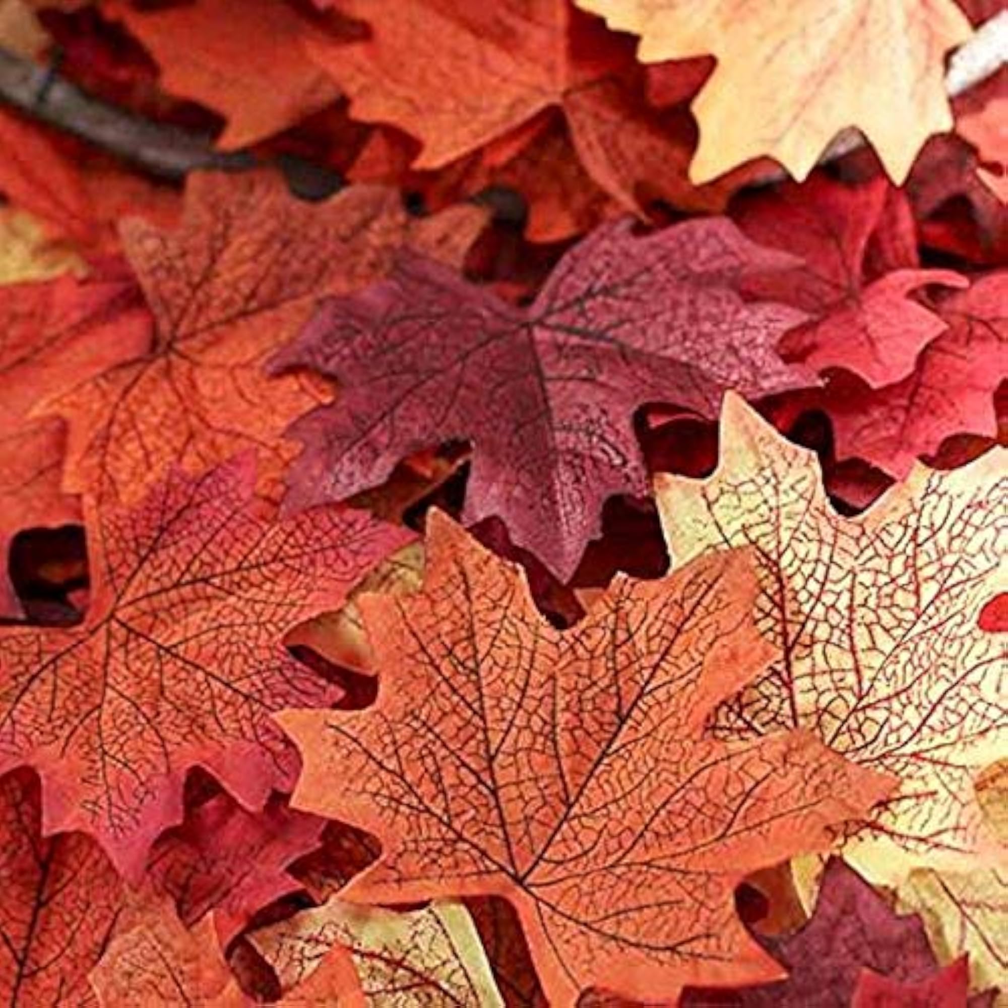 120 Artificial Fall Maple Leaves for Autumn Table Scatters