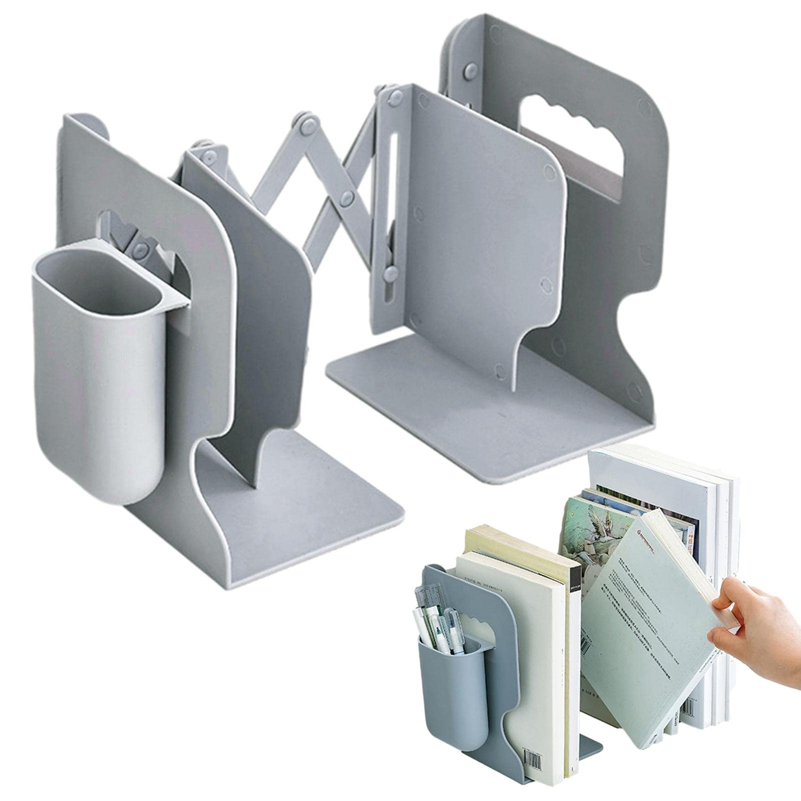 Serre-livres rétractable extensible bureau porte-stylo amovible rangement documents