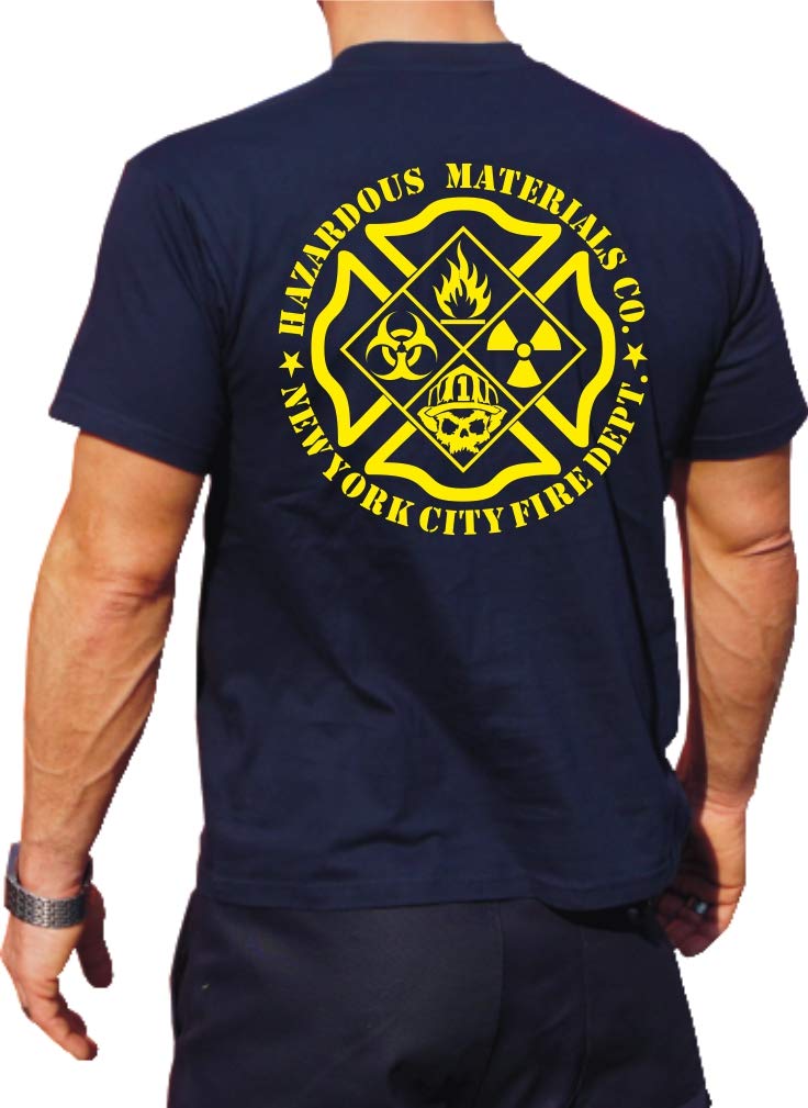 T-shirt fonctionnel bleu marine avec protection UV 30+ Hazmat Co.1 (produit dangereux)