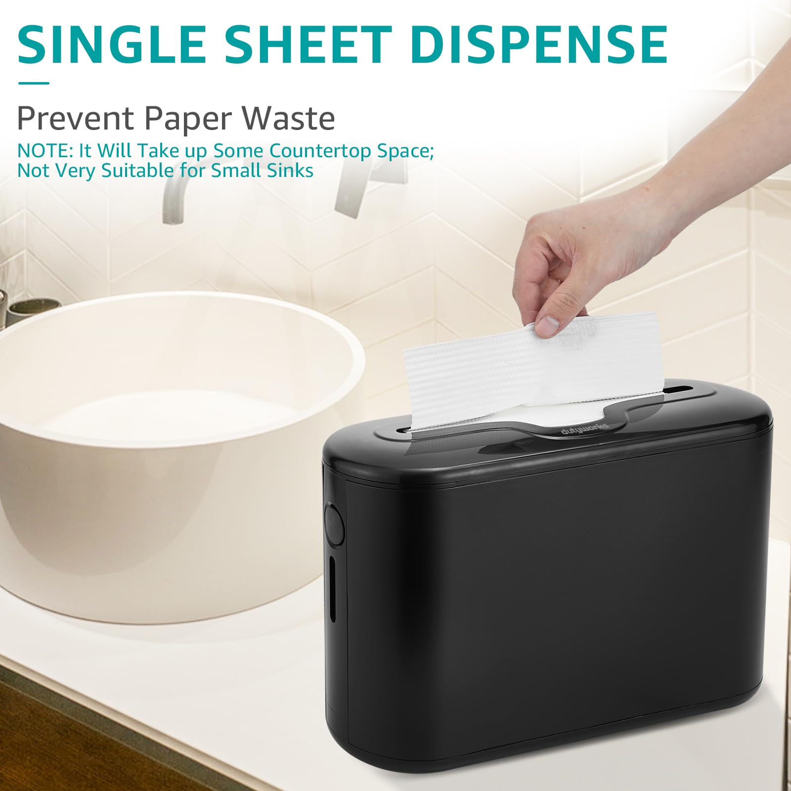 Dispensador de toallas de papel multipliegue, color negro | Base de ABS antideslizante, se adapta a toallas triples, plegables en C y plegables en Z, para baños, cocinas y uso comercial