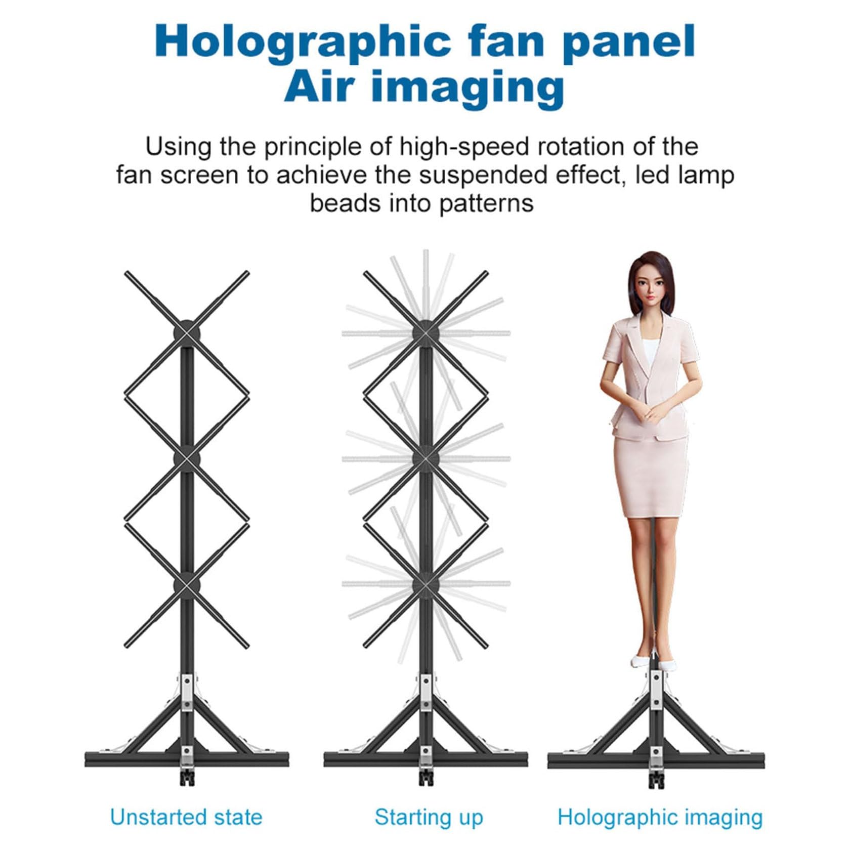 iumLeap 3D Hologram Fan,Holographic Advertising Display,with WiFi,Bluetooth,app,Animation Video Projector