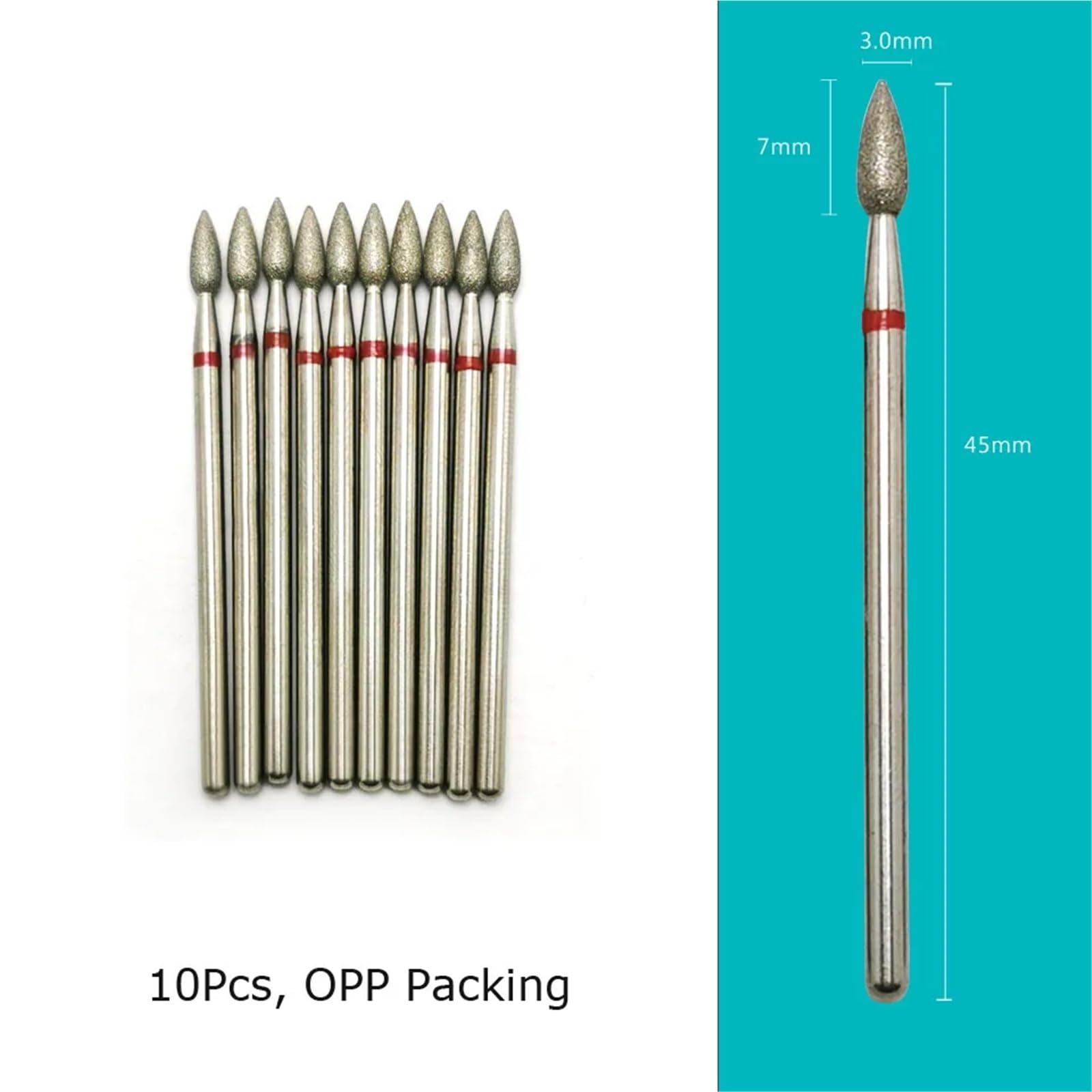 Punte for trapano for unghie, frese diamantate for manicure, fresa for cuticole, 1 pezzo(GD0307D-M(D))