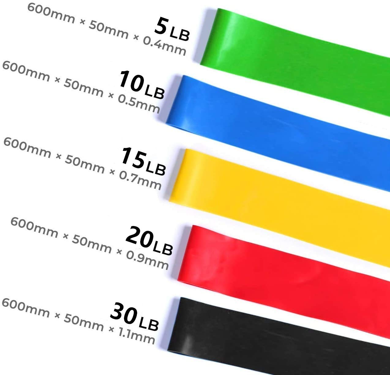 Juego De 5 Bandas De Resistencia + 2 Bolas De Fascia - Látex Natural, 5 Niveles De Fuerza, Para Entrenamiento Y Recuperación