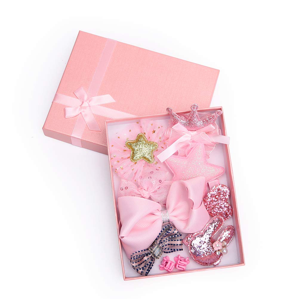 HaloVa Hair Accessories Baby Little Girls Hair Clips Bows Barrettes Hairpins Set,Pink,small
