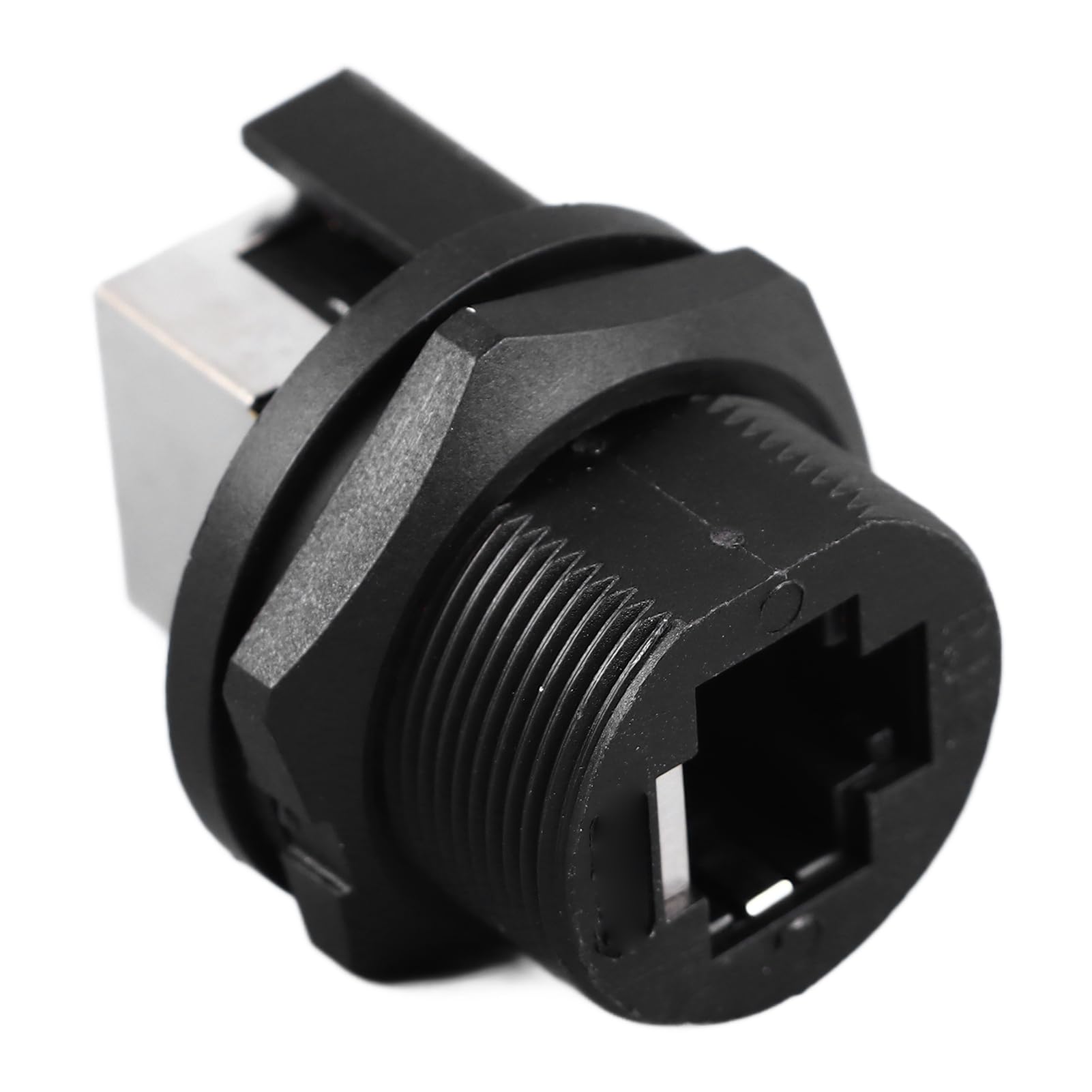 YWBL-WH Connecteur RJ45 PA66 Connecteur Femelle RJ45 IP67 IP68 étanche à 180 Degrés, Double Port Réseau, Prise Filetée pour Montage sur Panneau Extérieur, Utilisation Ethernet -40 °F à 221 °F