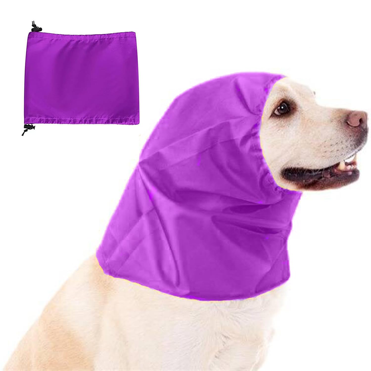 Blue Dream Island Adjustable Large Dog Shower Cap,Dog Ear Cover Waterproof Hat,Pet Ear Protection Bathing Cap for Grooming Bathing Swimming_Purple