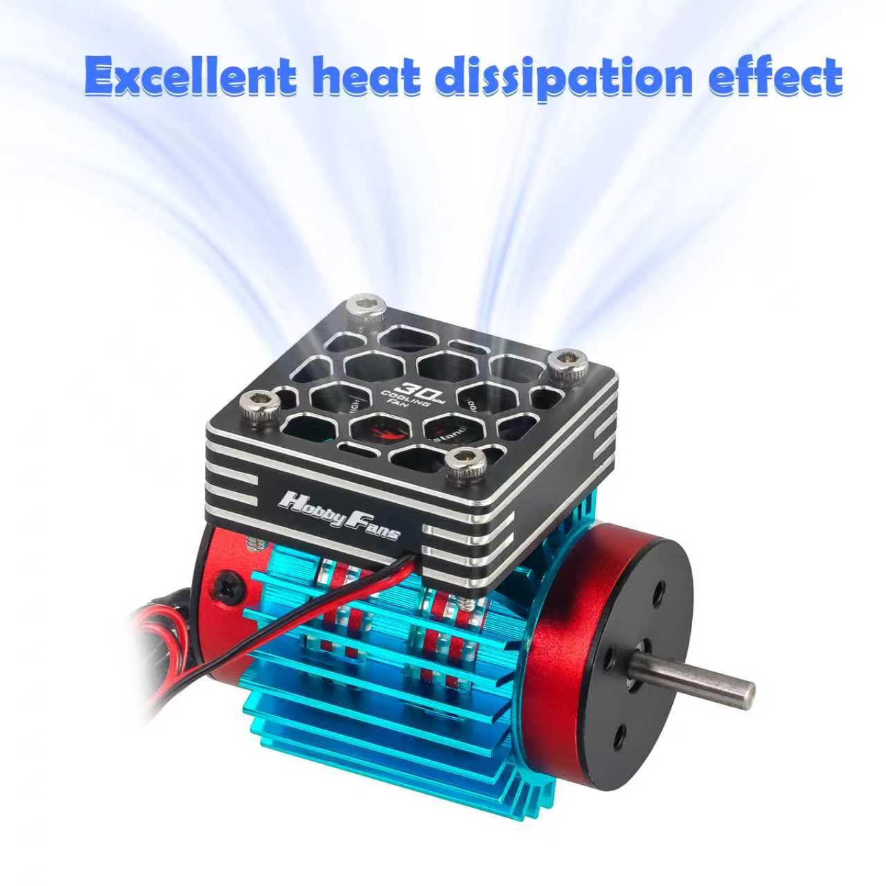 Surpass RC Motor Heatsink With Cooling Fan - For 540/550/3650 Size Brushless Motors, 1/10 Scale Car/Truck