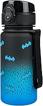 La Gourde en Tritan avec Paille et Passoire pour Enfant 350 ml, Sans PVC et BPA, Anti-Fuite (Batman Blue)