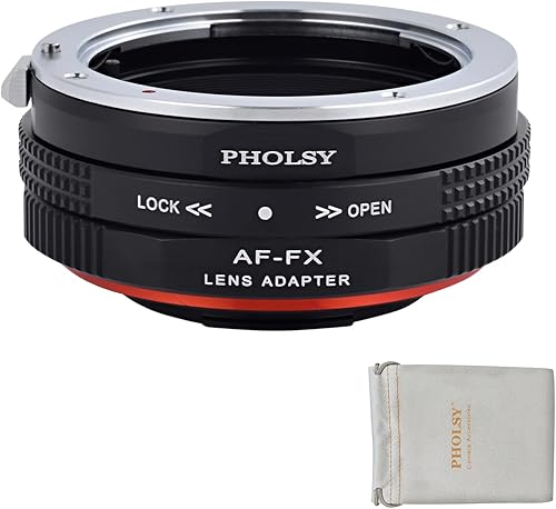 PHOLSY Adaptador de montaje de lente AF a FX con anillo de control de apertura compatible con lente Sony A Minolta AF a cámara Fujifilm X Mount