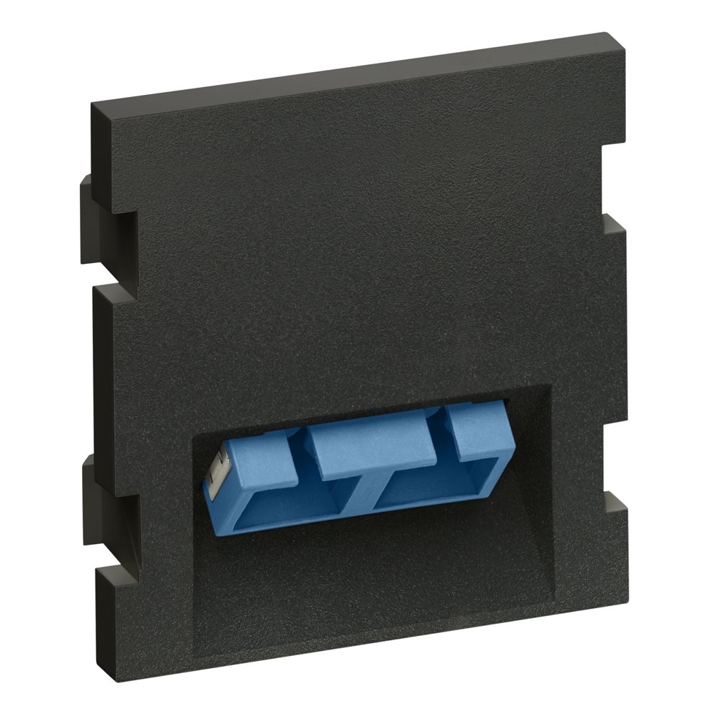 Leviton 41292-2CE 1 Duplex SC, Zirkonia-Keramik, Singlemode/Multi-Mode, blau 45 Grad Ausgang (2 Einheiten hoch), schwarz