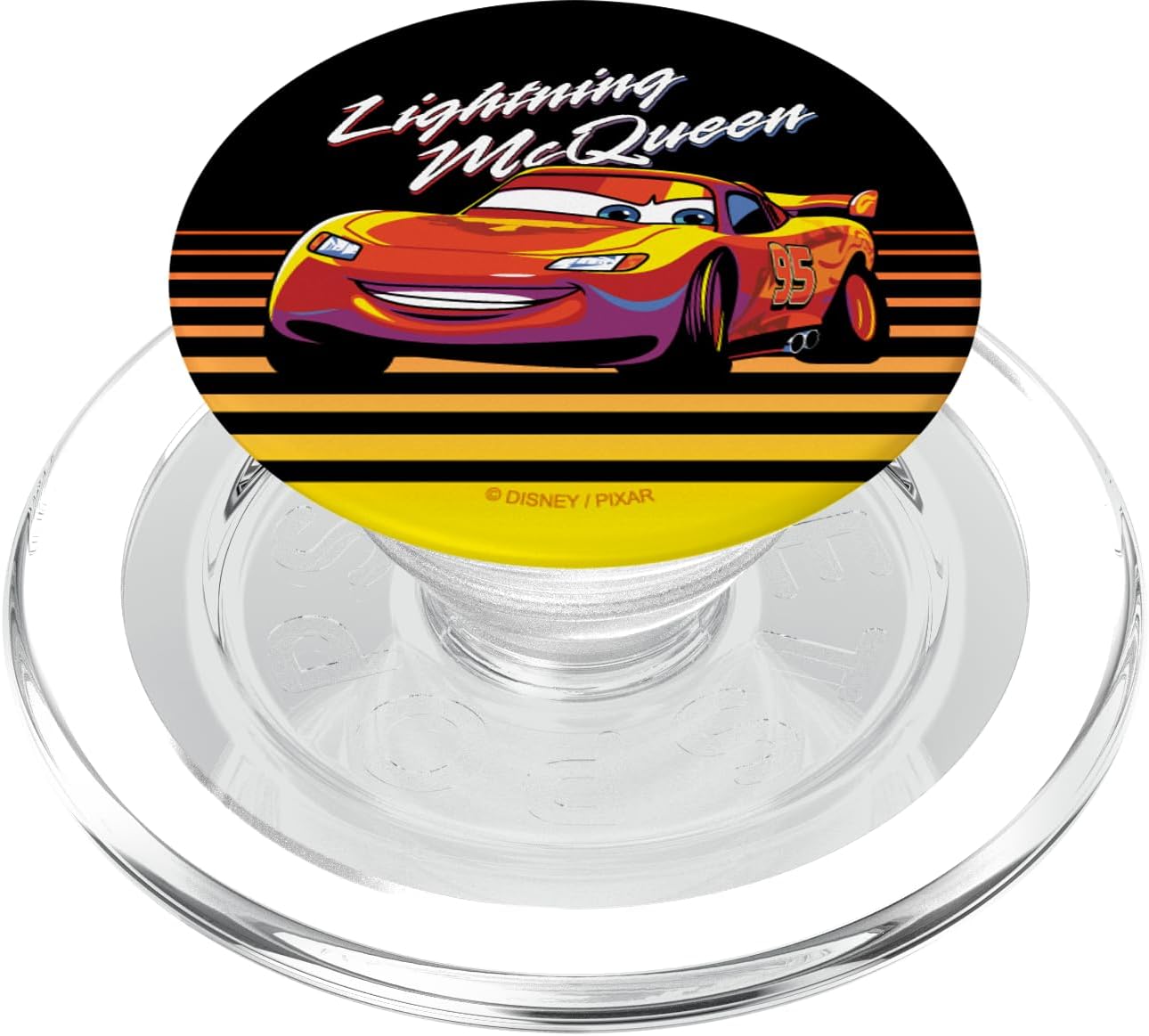 Disney Pixar Cars Retro Vintage Stripes Lightning McQueen PopSockets MagSafe PopGrip for iPhone