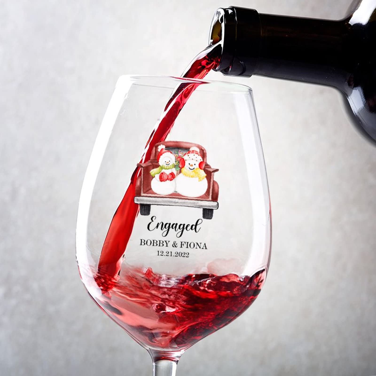 Verres à vin rouge personnalisés de 500 ml : le cadeau de mariage et de Saint-Valentin idéal