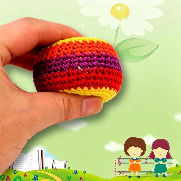 6/12/24PCS Knitted Hacky Sack Set, Hacky Sack Knitted Footbags, Crochet Kick Bags for Adults & Ks, Colorful Juggling Footbag for Outdoor Party Game, Handwoven Toss Pack - 2