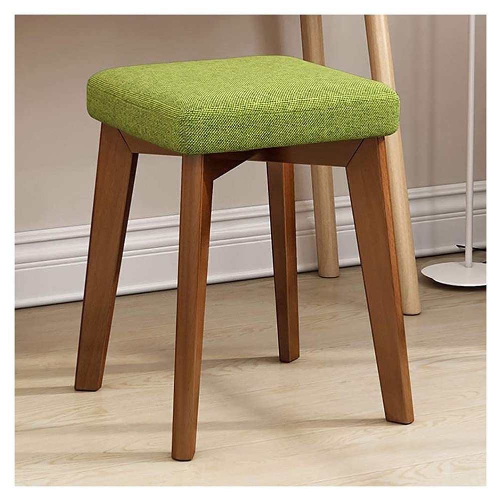 LMMIAOZ Compact Wooden Square Stool for Vanity Foot Protection Stylish Ottoman Bench Chic Footrest Perfect for Bedroom & Bathroom Decor