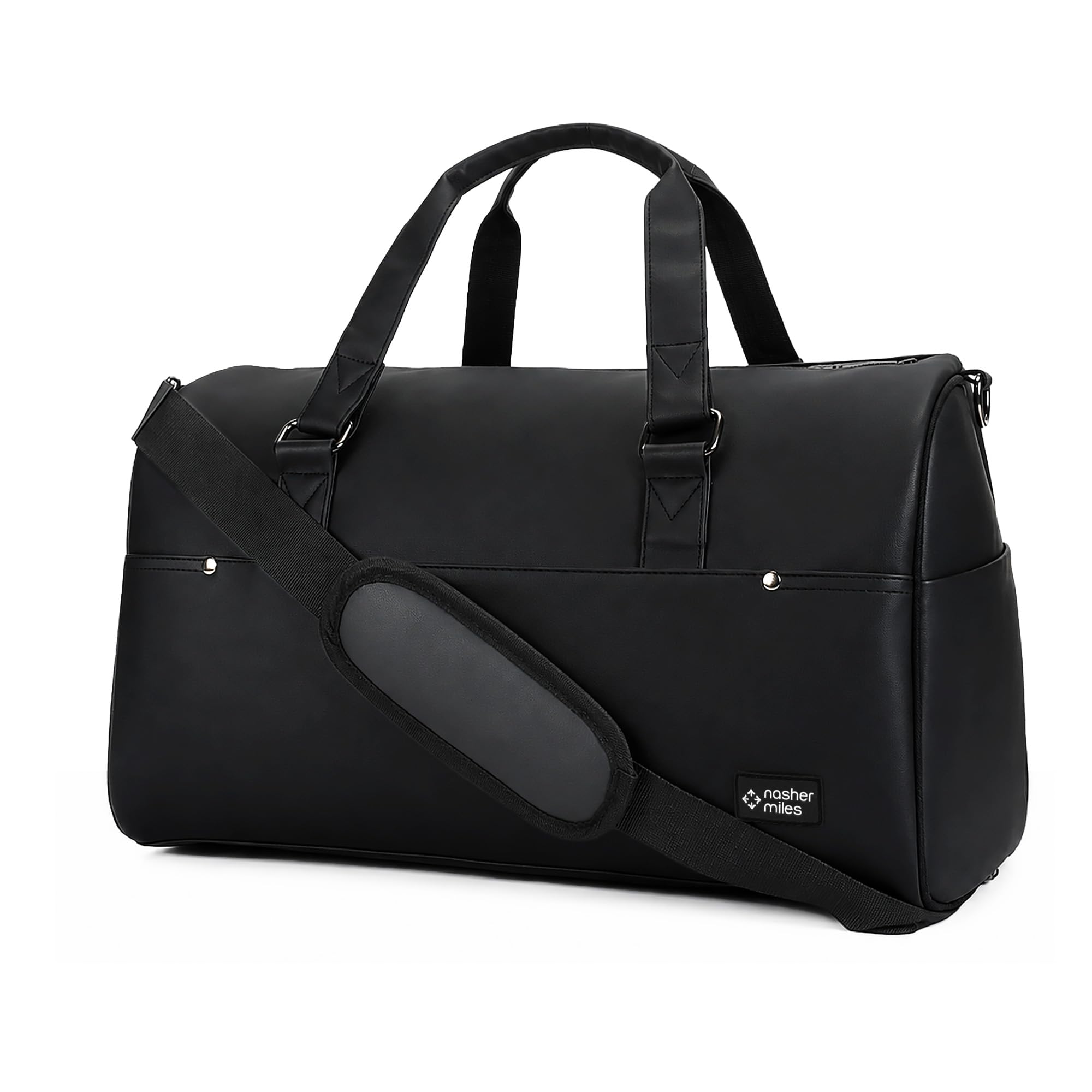 Sora Duffle Bag | 32L Premium PU Carry-On Luggage | Travel Bag | Weekender Bag | Ideal for Men, Women, Boys, Girls (Black)-image-7