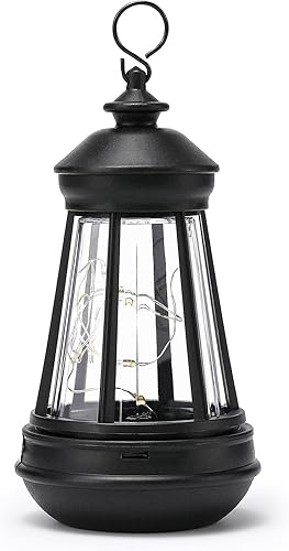 Miniatura 1 de Luces solares de gnomo con LED blancos cálidos, faroles y estatuas colgantes al aire libre, impermeables, perfectas para decoración de jardín de