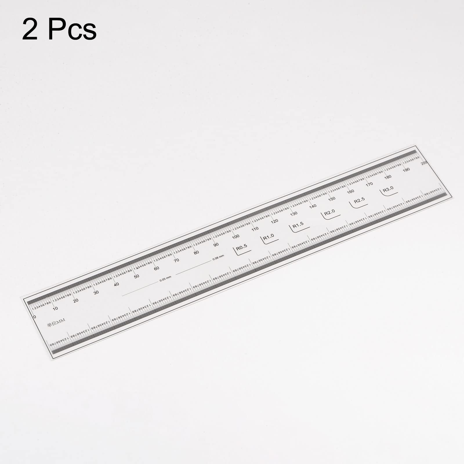 Office School Supplies 2 Pack Clear Plastic Rulers 20cm - Metric & Inch ...
